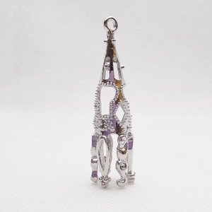 Hollow silver metal spacer bead with intricate floral pattern for DIY jewelry making