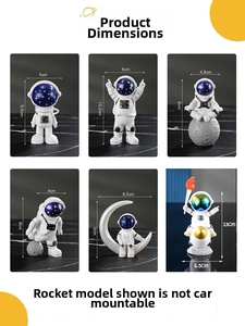 Specifiche dettagliate delle dimensioni per figurine astronauta in resina con visiere