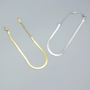 925 Sterling Silver Flat Snake Chain Bracelet Herringbone Adjustable Extension Lobster Clasp For Women Men