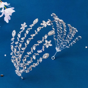 Elegant bridal headband with sparkling silver crystals for weddings and formal parties
