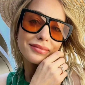 Fashion Square Large Frame Sunglasses Retro Plastic AC Lens UV Protection Streetwear Eyewear For Women