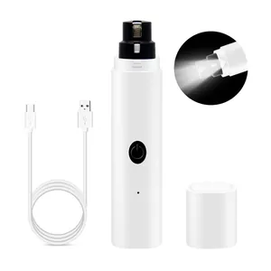 Electric pet nail grinder kit with LED light and USB charging for cats and dogs