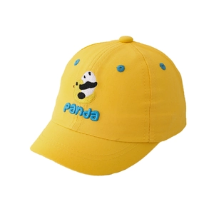 Süße gelbe Kinder-Baseballkappe mit Panda-Stickerei für Sonnenschutz im Freien