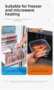 Frischhaltebox aus Kunststoff für Gefrierschrank und Mikrowelle, hitzebeständig bis 140℃