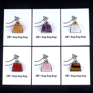 Gemstone Mini Handbag Shape Pendants Polished Crystal Purse Charms For Jewelry Making Healing Stones With Gift Cards