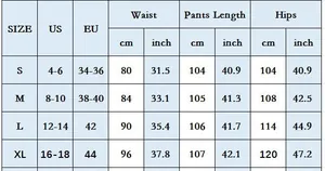 Tableau des tailles détaillé pour salopette en jean femme avec mesures US et UE