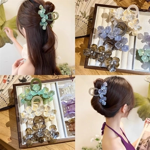 Elegante Bloem Haarklemmen Acetaat Strass Grote Haarspelden Voor Dames Meisjes Updo Styling Retro Accessoires