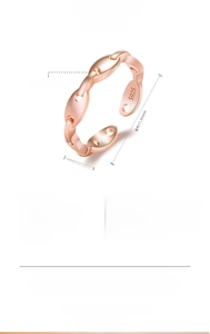 Detailed view of rose gold pig nose ring with S925 stamp and adjustable copper band