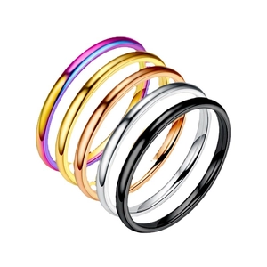 Minimalist Stainless Steel Ring Slim Plain Band Polished Simple Fashion Jewelry For Women Men Couples Stackable
