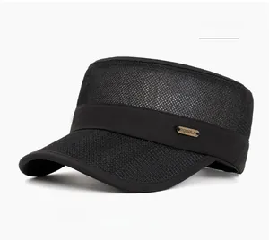 Detail of black mesh visor showing the breathable fabric and POORLNC metal logo