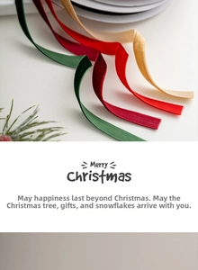 Close-up of multicolored velvet ribbons in classic Christmas colors for gift wrapping