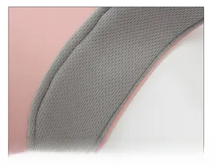 Close-up of pink outdoor sun visor featuring a widened breathable mesh sweatband