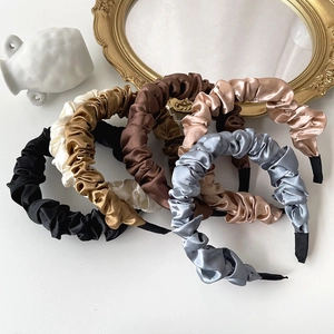 Elegant ruched satin headbands in multiple colors for a stylish French vintage look