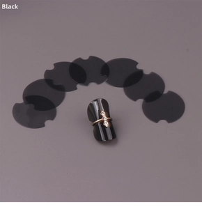 Macro shot of black silicone ring size adjuster inserts for golden jewelry fit