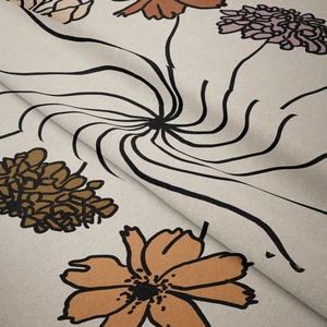 Close-up of bohemian wall tapestry showing soft velvet texture and abstract floral design
