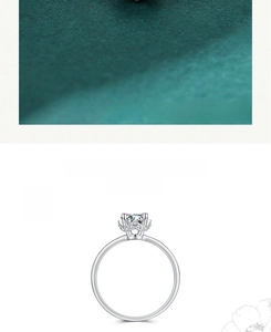 Close-up of square cut zircon ring with crown setting and micro-pave diamonds
