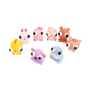 Set of eight colorful squeeze stress relief toys with funny popping eye animal designs