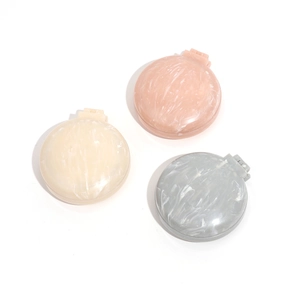Portable marble pattern folding massage hair comb with mirror in three elegant colors