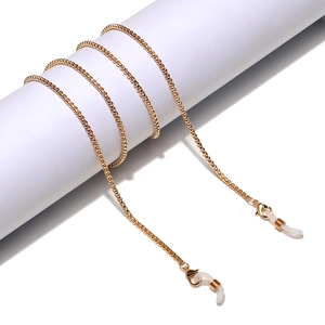 Elegant gold metal glasses chain and mask strap with secure lobster clasps and silicone loops