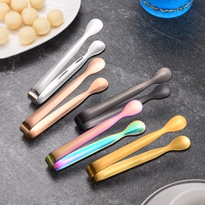 Stainless Steel Mini Sugar Tongs Small Food Ice Tongs For Coffee Bar Buffet Service Kitchen Gadget Multi-Color Polished