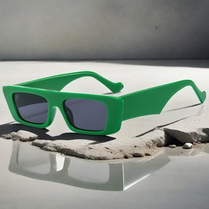 Rectangular Sunglasses Retro Wide Temple UV400 Protection Square Frame Street Fashion Eyewear For Men Women