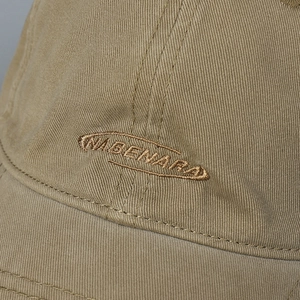 Khaki cotton baseball cap with MABENARA embroidery and contrast brim detail