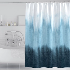 Shower Curtain Waterproof Polyester Fabric Gradient Ombre Print Thickened Privacy Screen For Bathroom Decor Mold Resistant