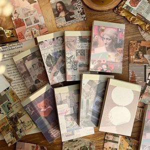 Vintage Aesthetic Material Paper Non Sticky Memo Pad For Scrapbooking Journaling DIY Crafts Lightweight Paper Antique Style
