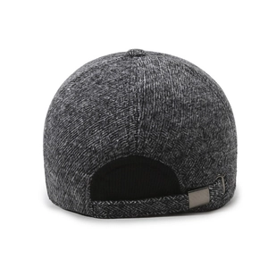 Men's wool baseball cap with ear flaps and adjustable metal buckle for winter