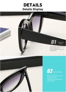 Detail of vintage cat-eye sunglasses with reinforced metal hinges and purple lenses