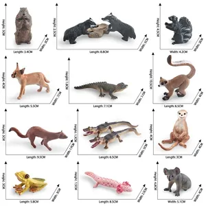 Set di 12 figurine realistiche di animali della foresta con misure dettagliate