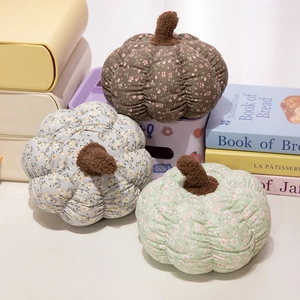 Floral pumpkin plush pillow set with vintage patterns for cozy home sofa decor