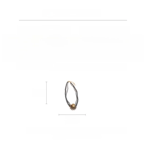 Detailed size chart for vintage multi-layer pearl necklace with glass and alloy pendant