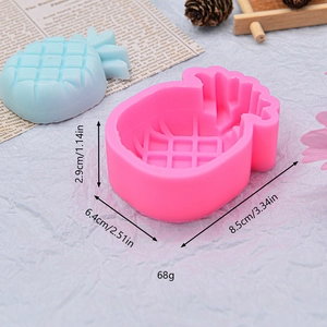 Pineapple silicone mold for cake and chocolate with pink design and 8.5cm diameter