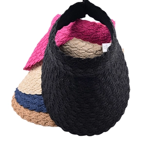 Women's elegant open-top woven straw hats in multiple colors for sun protection