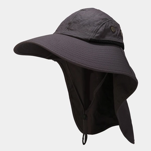 Outdoor Sun Hat Wide Brim Neck Flap Ripstop Breathable Quick Dry Hiking Fishing Adjustable Fisherman Hat