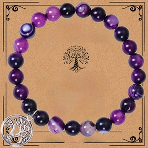 Tree Of Life Pendant Bracelet Natural Stone Beads With Heartfelt Message Card For Grandma Nana Mother In Law