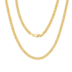Klassische goldene S925 Sterling Silber Franco Halskette mit Karabinerverschluss