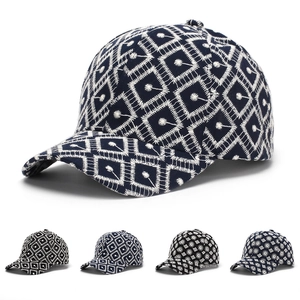 Gorra de Béisbol Bordada Jacquard de Estilo Étnico para Hombres Mujeres Ajustable Protección Solar Transpirable Patrón Geométrico Sombrero de Poliéster