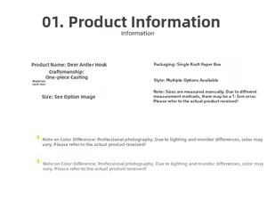 Detailed material specifications for cast iron antler hooks showing casting process info