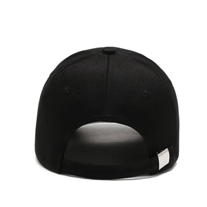 Casquette de baseball en coton noir classique avec boucle réglable en métal argenté