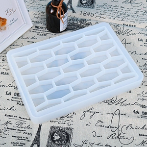 Translucent silicone honeycomb square tray mold for DIY resin casting and jewelry crafts