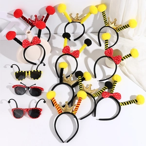 Kids insect themed party set with bee headbands and ladybug sunglasses accessories