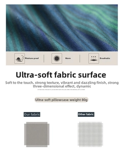 Detail of 80g striped fabric pillowcase with moisture-proof and breathable texture