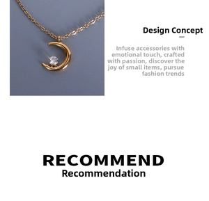 Detailansicht der goldenen Mond-Choker-Halskette mit Zirkonia an der O-Kette