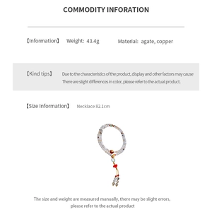 Specifications of the multi-layer agate flower necklace with technical data and dimensions