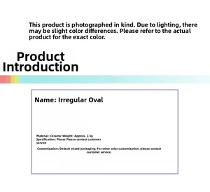 Detailed ceramic oval bead specifications showing 2.5g weight and material data