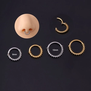 Anneau De Nez En Acier Inoxydable Design Ressort En Spirale Cerceau De Perçage Articulé Sans Couture Bijoux