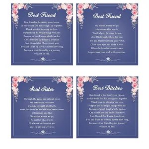 Friendship message cards for bracelets with Best Friend and Soul Sister quotes