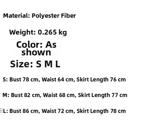 Detaillierte Größentabelle für Spitzenkleid mit Maßen für Brust, Taille und Länge